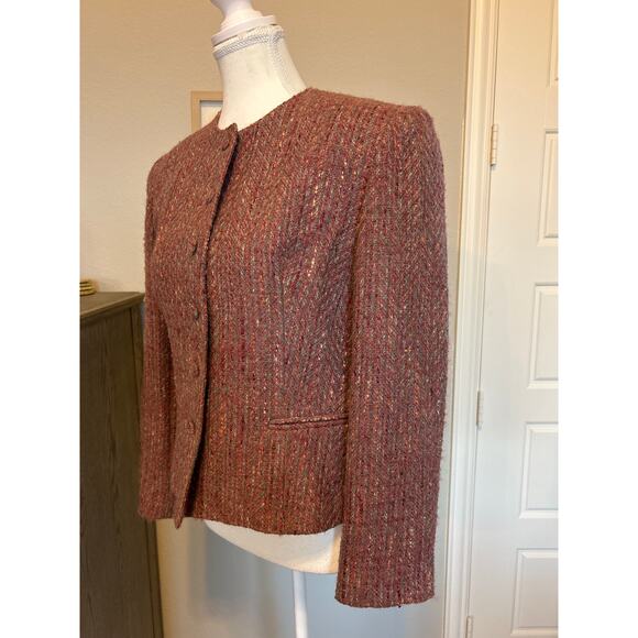 lombardi inc | Vintage Tweed Heathered Mauve Mohair Woolblend Blazer | 6 - Picture 5 of 12